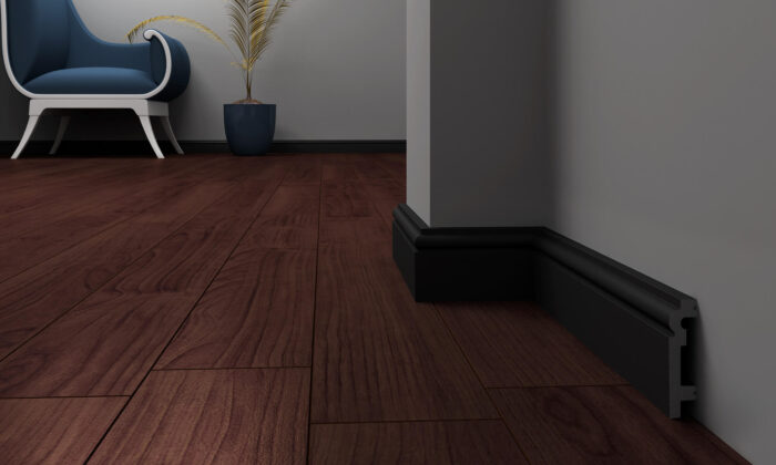 ⠀Listwa przypodłogowa DECO P8019B czarna